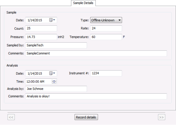 Sample Details Property Page